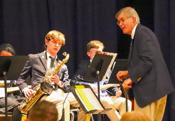 Doane Stuart students on stage in band