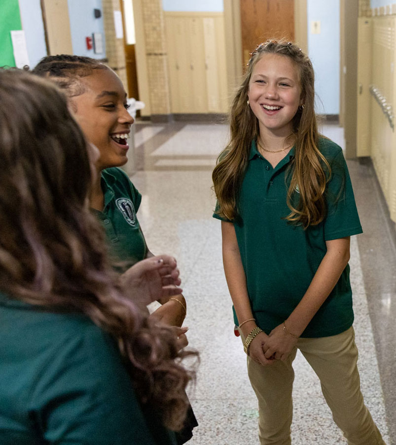 Students of first day of school at Doane Stuart
