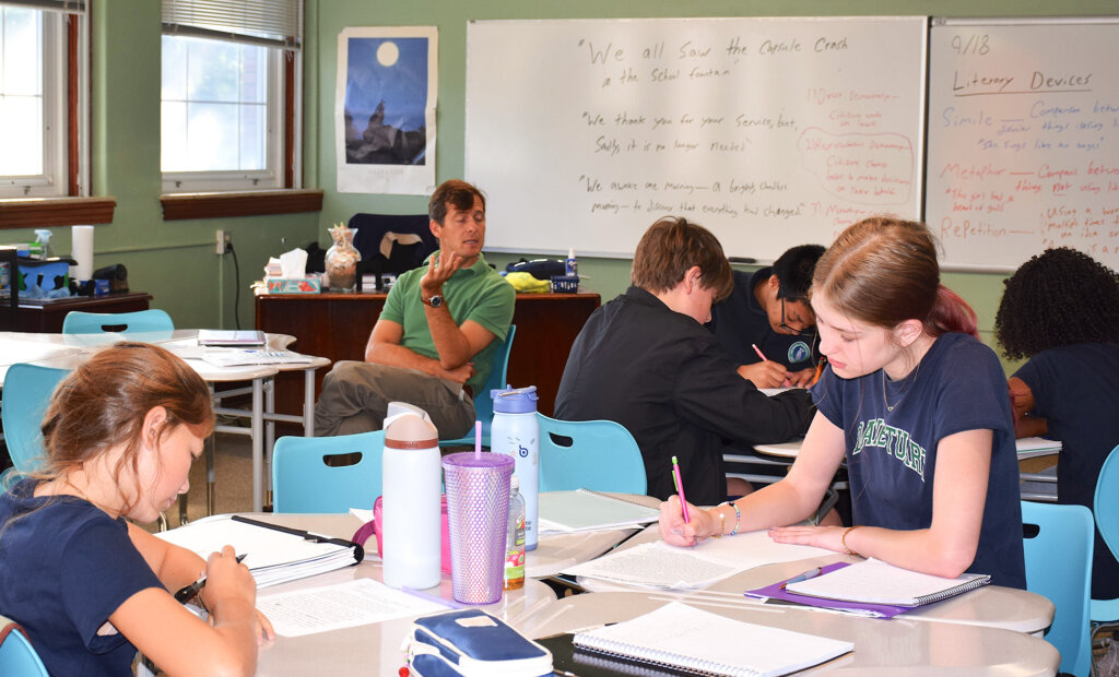 Doane Stuart students studying in a classroom
