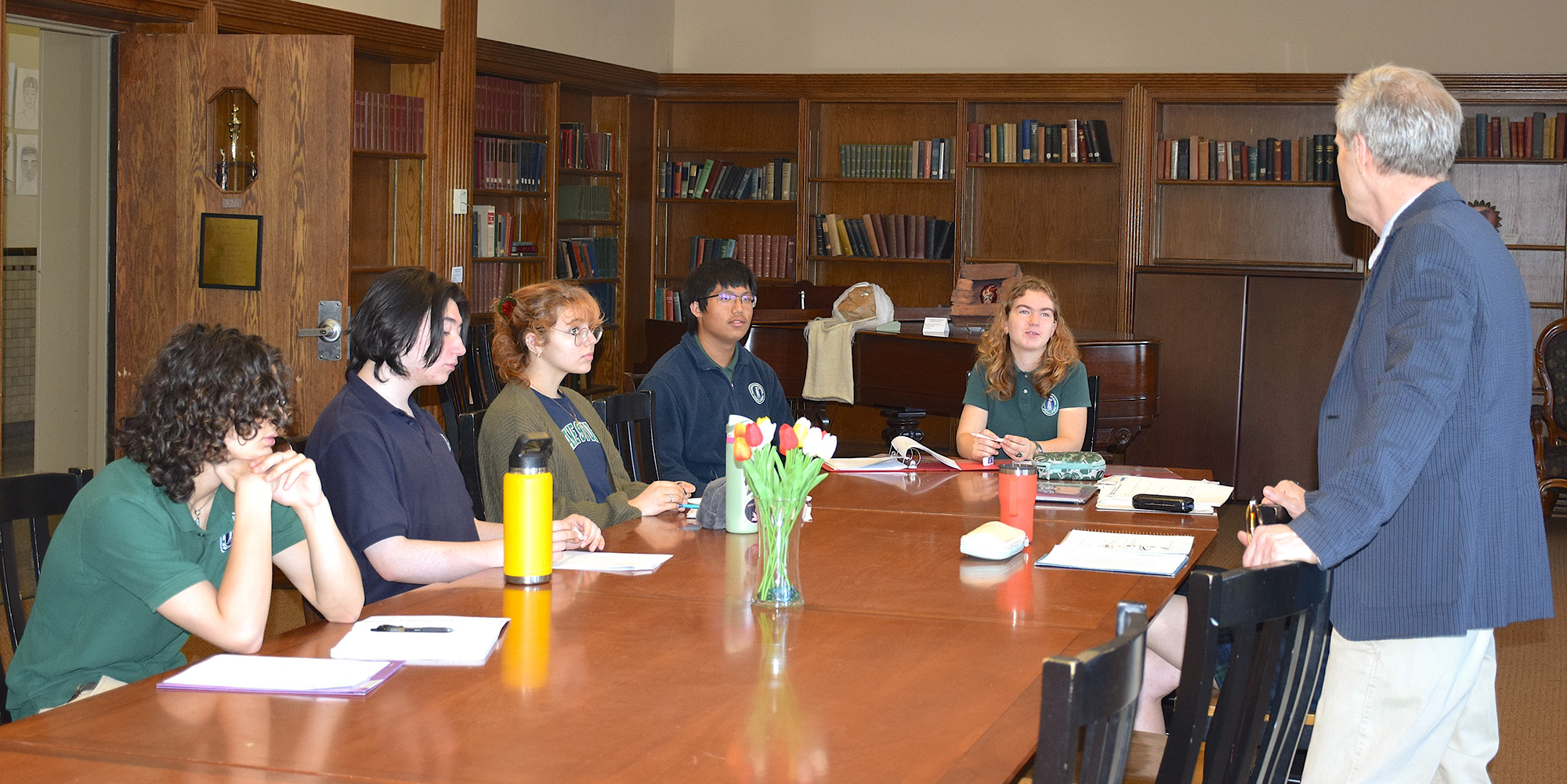 Doane Stuart students in a classroom at a table